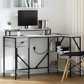 Asztal fiókkal Szürke sonoma 120 x 79 x 86.5 cm Faanyag