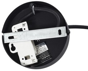 Kültéri függőlámpa fekete narancssárga kötélárnyékolóval IP44 - Cava Jayla