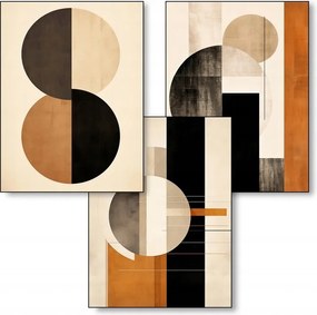 Vászonkép nappaliba poszter 3 db A1 59,4x84,1cm barna absztrakt bézs #571