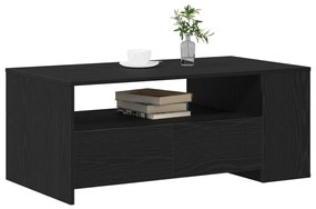 Fekete Tölgy Kávézó Asztal 102x55x43.5 cm Mérnöki Fából Készült