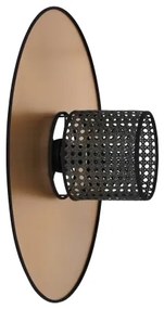Duolla - Fali lámpa TOKYO RATTAN 1xE27/15W/230V átm. 50 cm arany/fekete