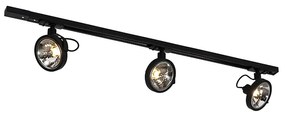 Sínrendszer 3 fekete spotlámpával, 1 fázisú - Go