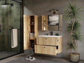 Aldabra TIGO 80 2S fürdőszoba fali mosdószekrény, 80x45.5x57 cm tölgy (mosdókagyló nélkül)