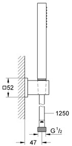 GROHE 27703000 - VITALIO START 100 zuhanyszett, 1 sugár, 1250 mm, fényes króm