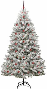 Mű karácsonyfa 300 LED-del Zöld és Fehér 240 cm PVC és fém