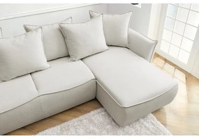 Krémszínű kinyitható sarokkanapé (jobb oldali) Leon – Bobochic Paris