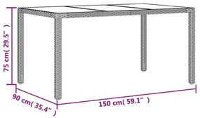 vidaXL 7részes szürke polyrattan/akácfa kerti étkezőgarnitúra párnával