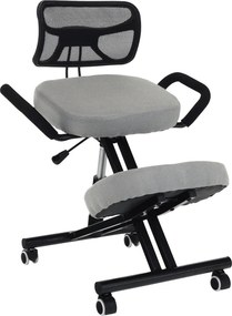 Ergonómikus térdeplőülés, szürkésbarna Taupe/fekete, RUFUS