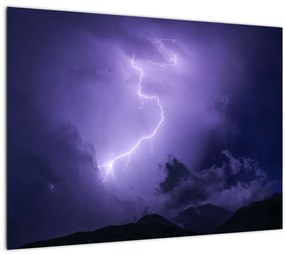 Kép - lila égbolt és villám (70x50 cm)