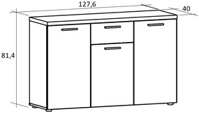 Komód typ 870 Bovero (szonoma tölgy + fehér). 1041893