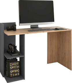 Számítógépasztal, tölgy craft arany/grafit, ZINO NEW