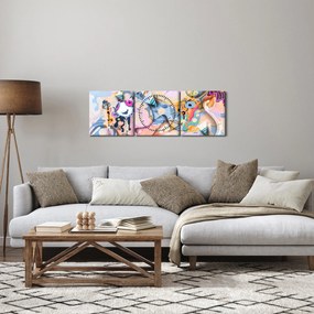 Kép - mesebeli absztrakció (órával) (90x30 cm)
