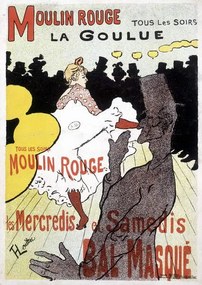 Reprodukció Poster for Moulin Rouge and La Goulue, Toulouse-Lautrec, Henri de