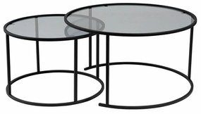 Aurum Black and Grey dohányzóasztal szett 80cm, 2 db