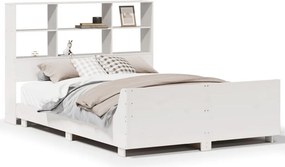 vidaXL fehér tömör fenyőfa ágy matrac nélkül 140x190 cm