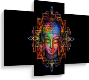 Kép - Buddha mellszobra neon színekben (90x60 cm)