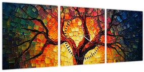 Kép - Az élet fája mozaikban (órával) (90x30 cm)