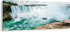 Vízesések hajóval képe (120x50 cm)