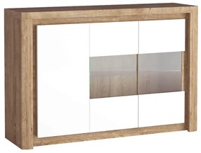 Vitrin Livia 03 (LED világítással) (ribbeck tölgy + fényes fehér). 1057859