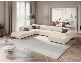 Krémszínű sarokkanapé (bal oldali-U alakú) Chicago – Cosmopolitan Design