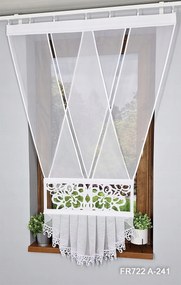Kész panelfüggöny áttört és fodros gipiurával FR722 A-241 110x160 cm