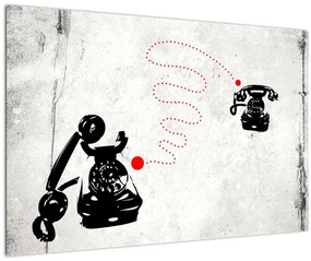 Kép - Telefon rajza Banksy stílusában (90x60 cm)