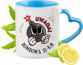 Születésnap 33 33 Kék Bögre Szív Alakú Füllel Ajándék