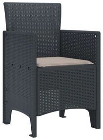 Kerti szék 4 darab Antracit, Taupe Polipropilén gyanta Standard