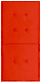 4 db piros oxford szövet háttámlás székpárna 100x50x3 cm