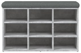 betonszürke szerelt fa cipőtároló pad 82 x 32 x 50 cm