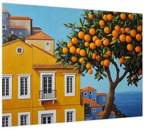 Üveg kép - Narancsfa (70x50 cm)