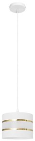 Csillár zsinóron HELEN 1xE27/15W/230V á. 20 cm fehér/arany