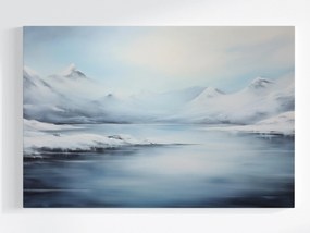 Vászonkép Canvas Tájkép Hegyek Víz Tó Fjord Tél Hó 120x80