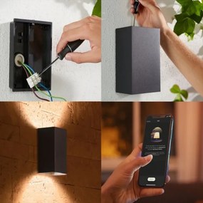 Philips 17464/47/P7 - LED RGB Kültéri lámpa Hue RESONATE 2xLED/8W/230V IP44