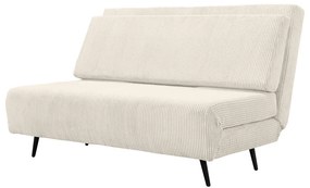 Krémszínű kordbársony kinyitható kanapé 140 cm Mallory – Støraa