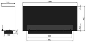 InFire - Beépíthető BIO kandalló 100x45 cm 3kW fekete