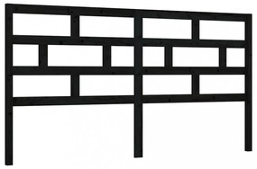 fekete tömör fenyőfa ágy fejtámla 206 x 4 x 100 cm