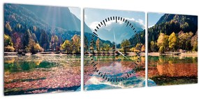 Kép - Jasna-tó, Gozd Martuljek, Júliai-Alpok, Szlovénia (órával) (90x30 cm)