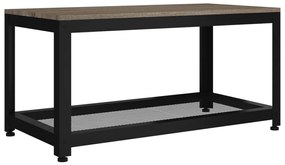 Szürke és fekete MDF és vas dohányzóasztal 90x45x45 cm
