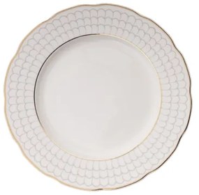 24 darabos elegáns fehér-arany porcelán étkészlet