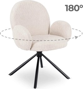 Forgószék bézs bouclé kárpittal – MUSSO