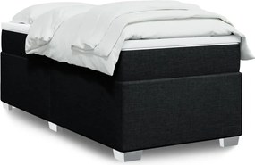 vidaXL fekete szövet rugós ágy matraccal 90x190 cm