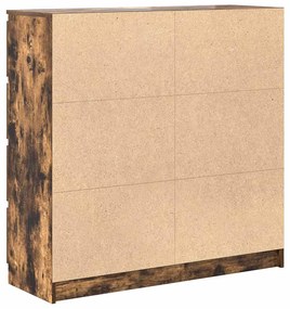 füstös tölgy színű szerelt fa tálalószekrény 100x35x99 cm
