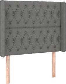 vidaXL sötétszürke szövet fejtámla szárnyakkal 93x16x118/128 cm