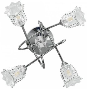Mennyezeti lámpa virág alakú üveg burákkal 4 db g9 led-lámpához