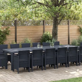 13 db-os Kert Étkező Szett párnák fehér polirattan, Kert Asztal Fehér 200x100x73 cm polirattan, Kert Asztal Fehér 150x100x73 cm polirattan, Kert Székek párnákkal 4 db fehér polirattan