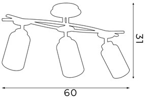 Mennyezeti lámpa TOKIO 3xE27/60W/230V