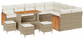 vidaXL Kerti Kanapé Szett párnával 13 pcs Beige és krém