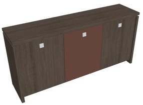 Verno alacsony szekrény 188 x 46 x 90 cm, kombinált ajtó, antracit tölgy / barna