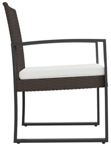 2 db barna polyrattan kerti étkezőszék